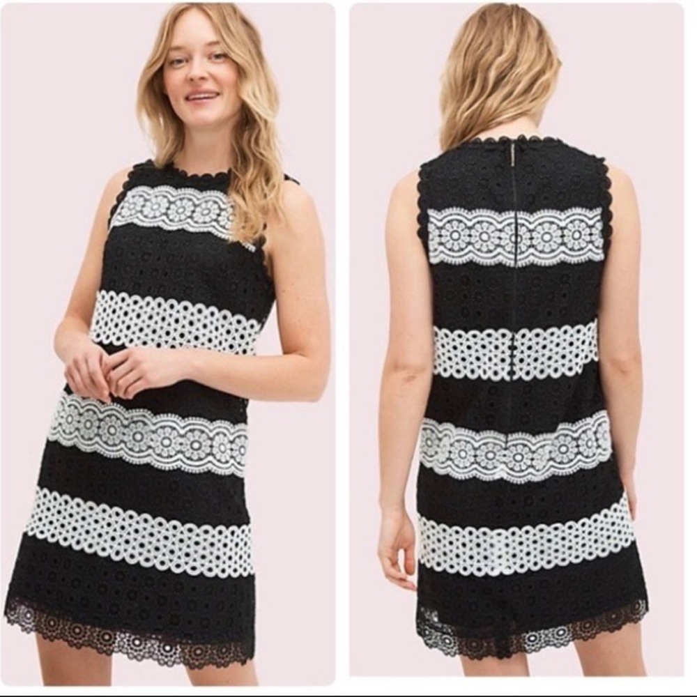 NWT Kate Spade Floral Dot Lace Shift Dress - Picture 8 of 9